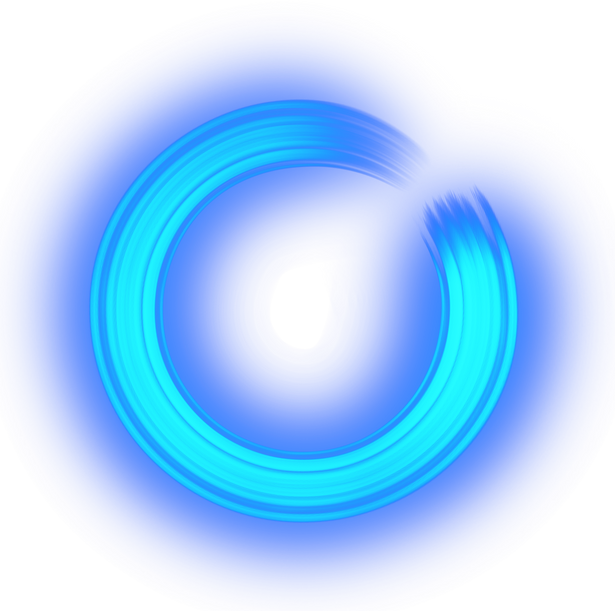 Blue neon circle