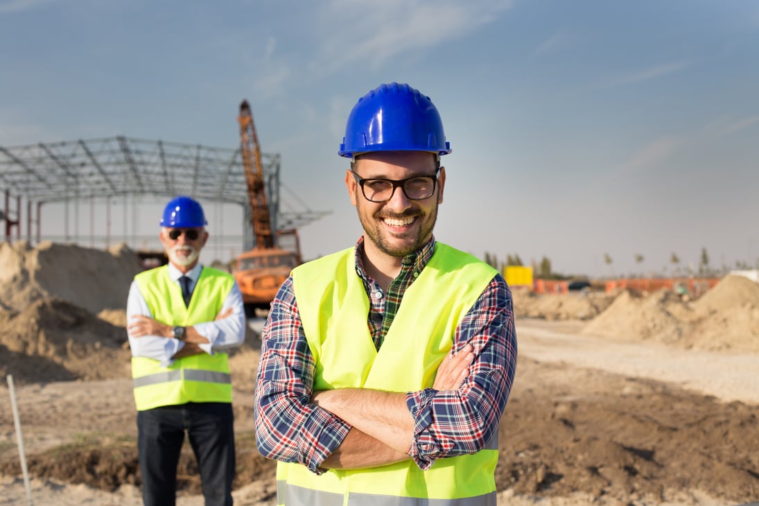 Engineers at building site